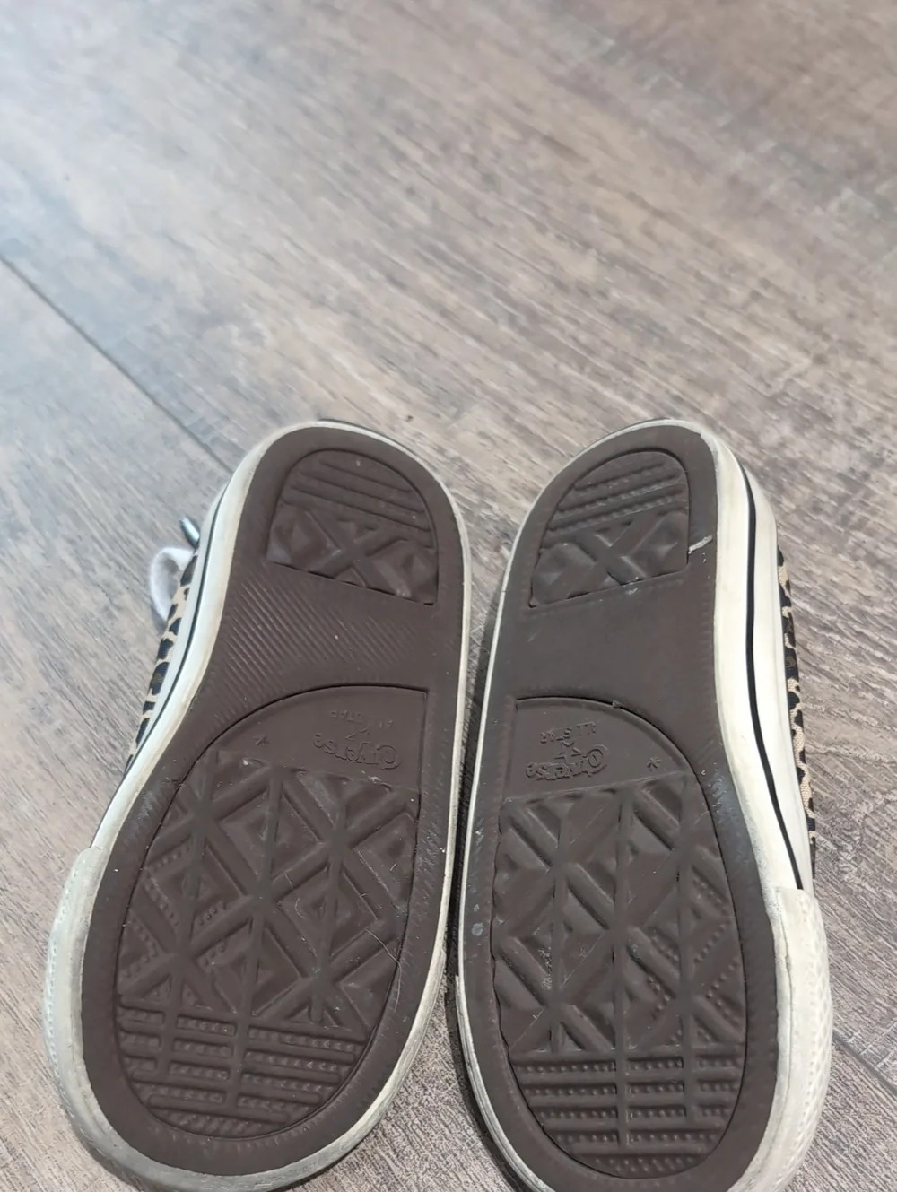 Converse Kids Leopard Print Sneakers in Beige and Black